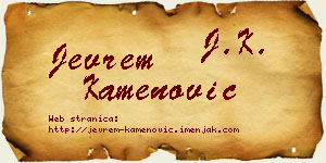Jevrem Kamenović vizit kartica
